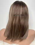Load image into Gallery viewer, Medium to long European wig brown with highlights