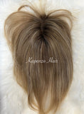 Load image into Gallery viewer, Blonde Topper 10-12inch Bangs with Root