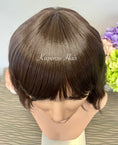 Load image into Gallery viewer, Chocolate Brown Synthetic LUX Wig with Bangs – Soft Waves