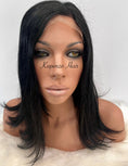 Load image into Gallery viewer, 16inch Natural Black Wig – virgin hair