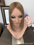 Load image into Gallery viewer, 14”-16” Rooted Beige Blonde Human Hair Topper