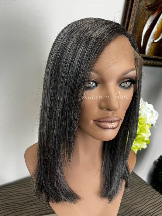 14”-16” Stock Salt & Pepper Layered Full Lace Wig
