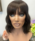 Load image into Gallery viewer, Chocolate Brown Synthetic LUX Wig with Bangs – Soft Waves