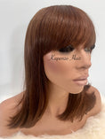 Load image into Gallery viewer, Cinnamon Brown European Wig with Feathered Bangs