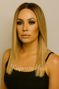 Load image into Gallery viewer, Glueless Medical Lace Front Wig – European Hair in Rooted Honey Blonde (16”–18”)