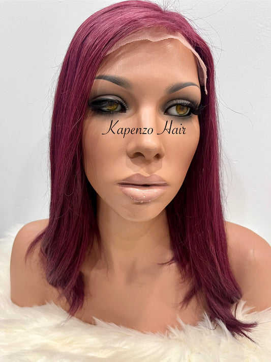 Burgundy Confidence – Straight Lace Front Natural Wig