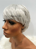 Load image into Gallery viewer, Short Silver Pixie Wig – Synthetic Hair