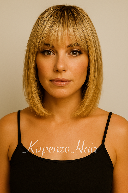 Blonde Topper 10-12inch Bangs with Root