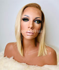 Load image into Gallery viewer, Short Blonde Donor Hair Two Tone in Medical Silicone Cap