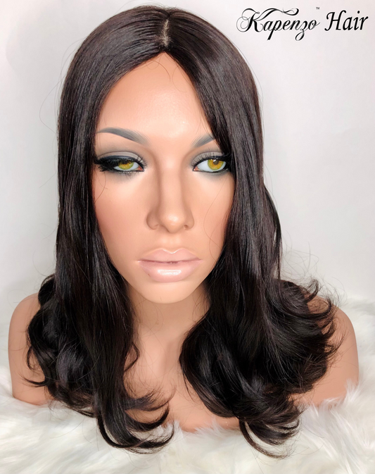 19inch Natural Black European Hair Wig