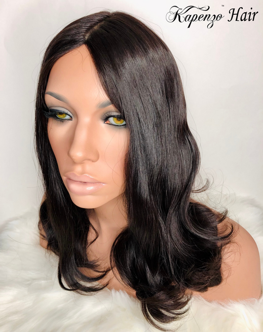 19inch Natural Black European Hair Wig