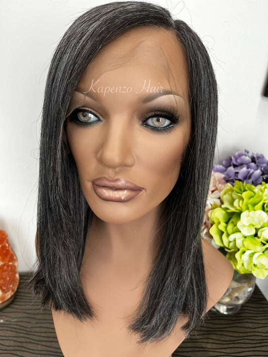 14”-16” Stock Salt & Pepper Layered Full Lace Wig