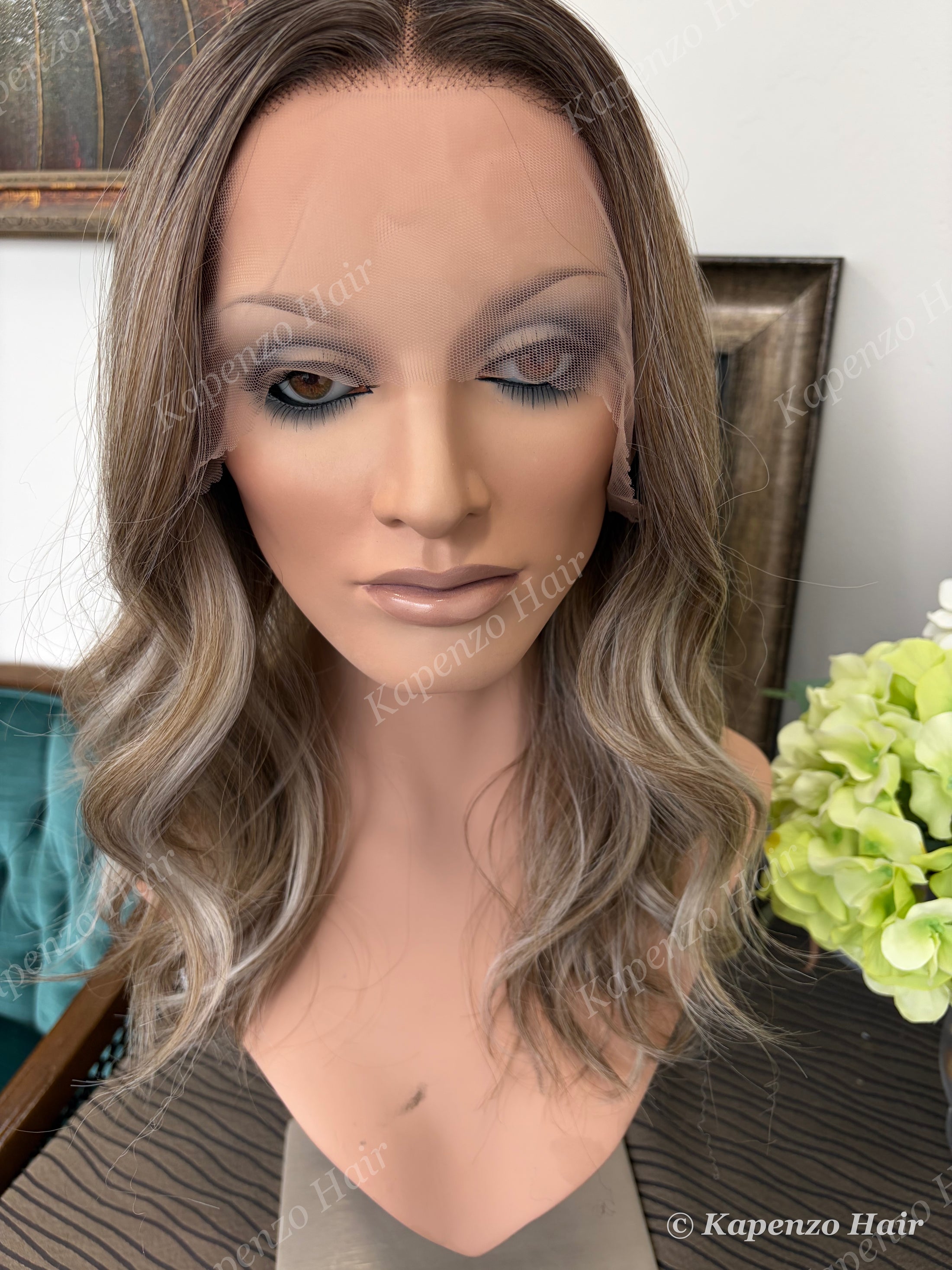 Synthetic Lux Lace Front Wig – Cool Ash Blonde Tones With Warm Lowlights