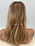 Load image into Gallery viewer, Glueless Medical Lace Front Wig – European Hair in Rooted Honey Blonde (16”–18”)
