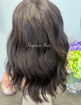 Load image into Gallery viewer, Chocolate Brown Synthetic LUX Wig with Bangs – Soft Waves
