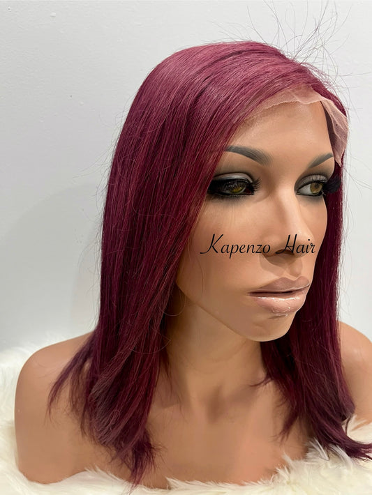 Burgundy Confidence – Straight Lace Front Natural Wig