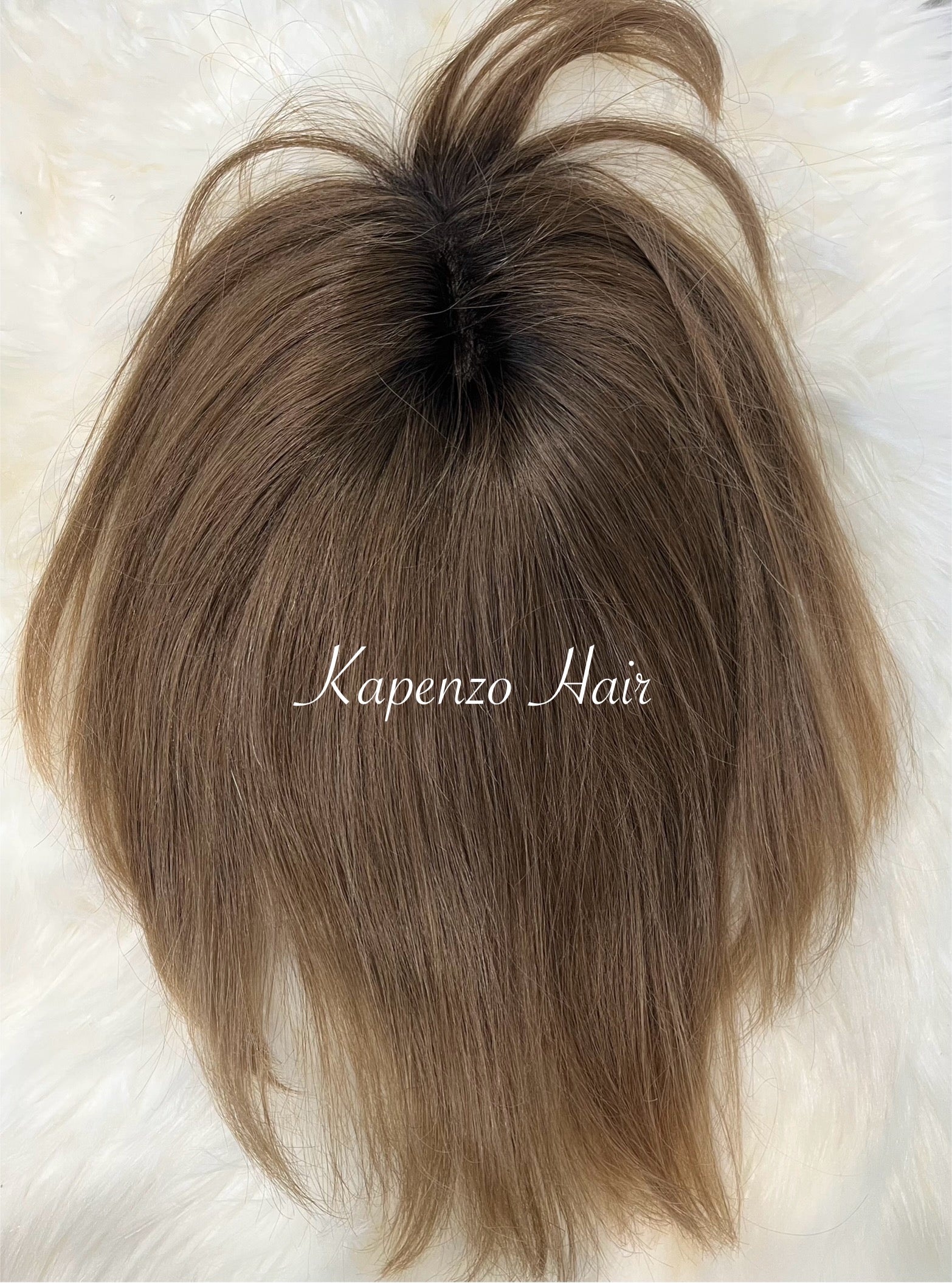 10-12inch Topper Brown with Dark Roots
