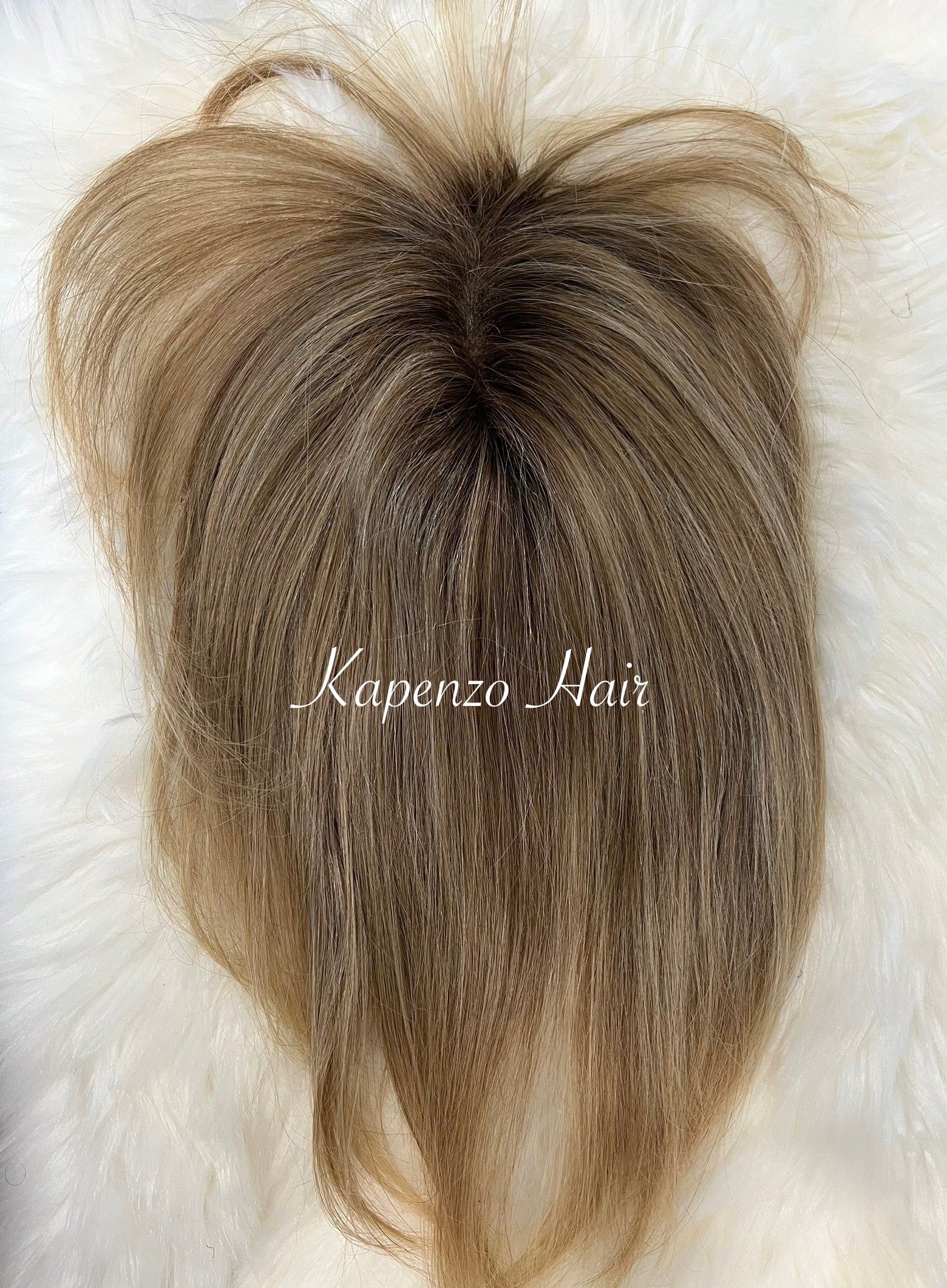 Blonde Topper 10-12inch Bangs with Root
