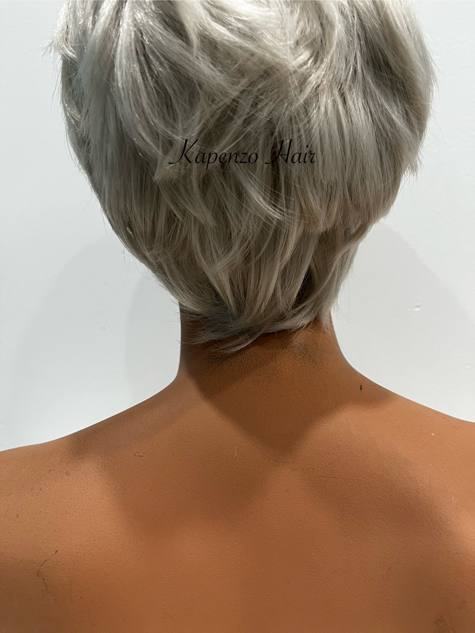 Short Silver Pixie Wig – Synthetic Hair