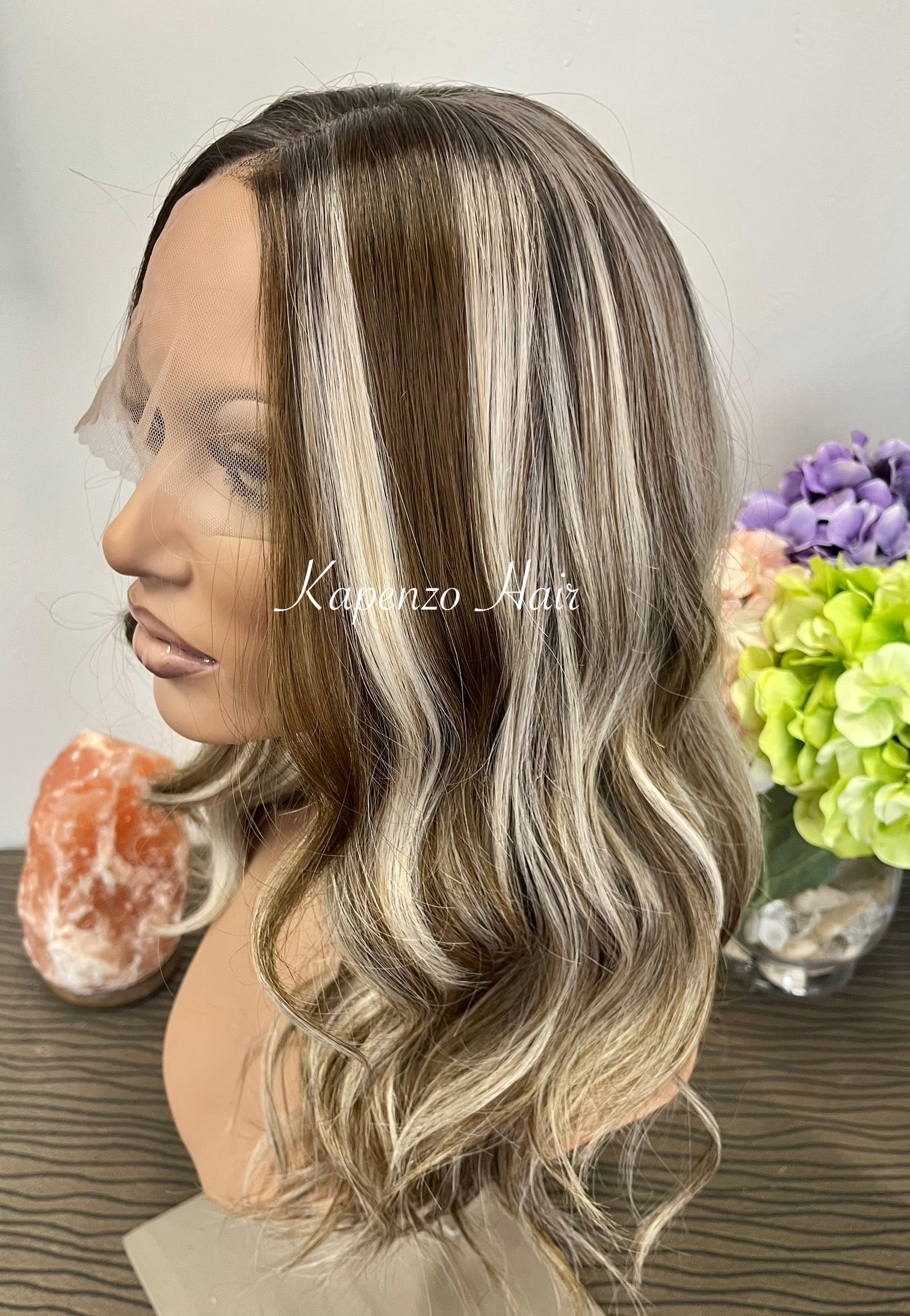 Ash Brown & Platinum Highlight Lace Front Synthetic LUX Wig
