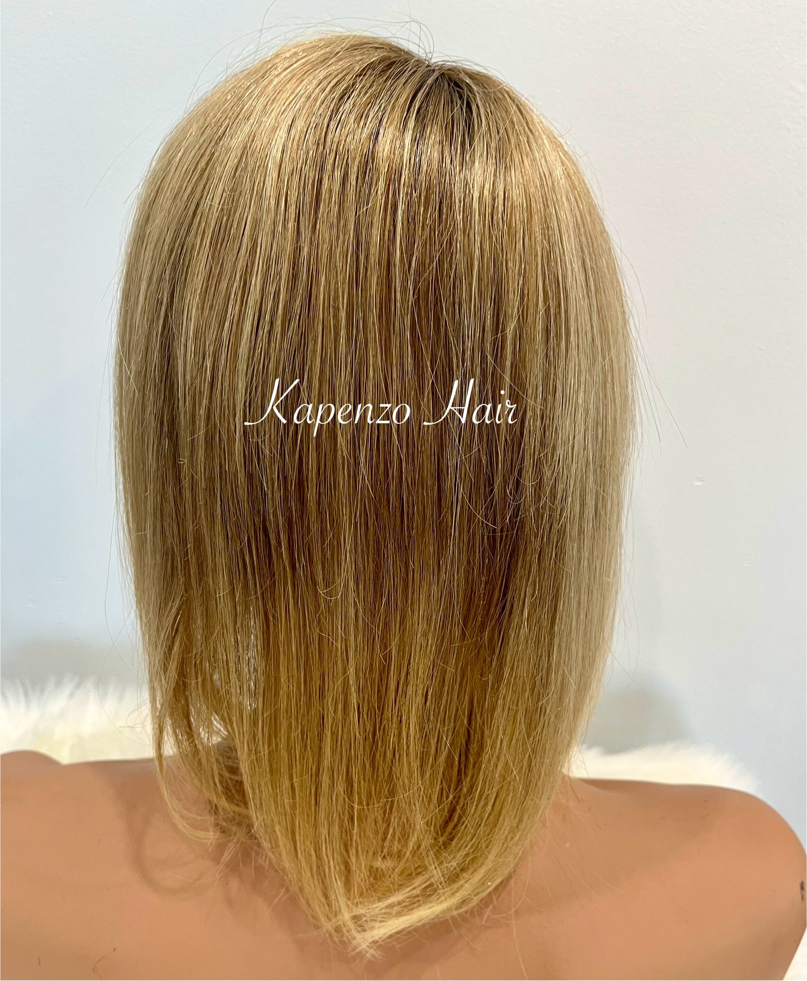 Blonde Topper 10-12inch Bangs with Root