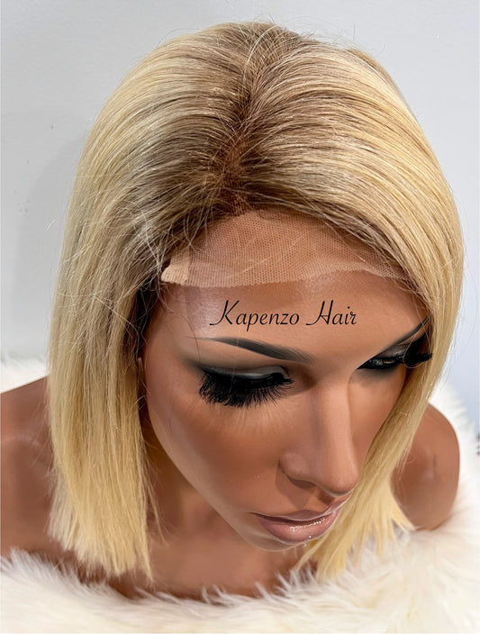 12inch Indian Blonde Wig with Roots