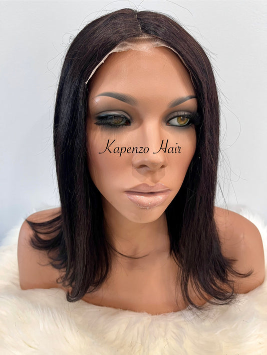 14inch Brazilian hair Natural Black Wig