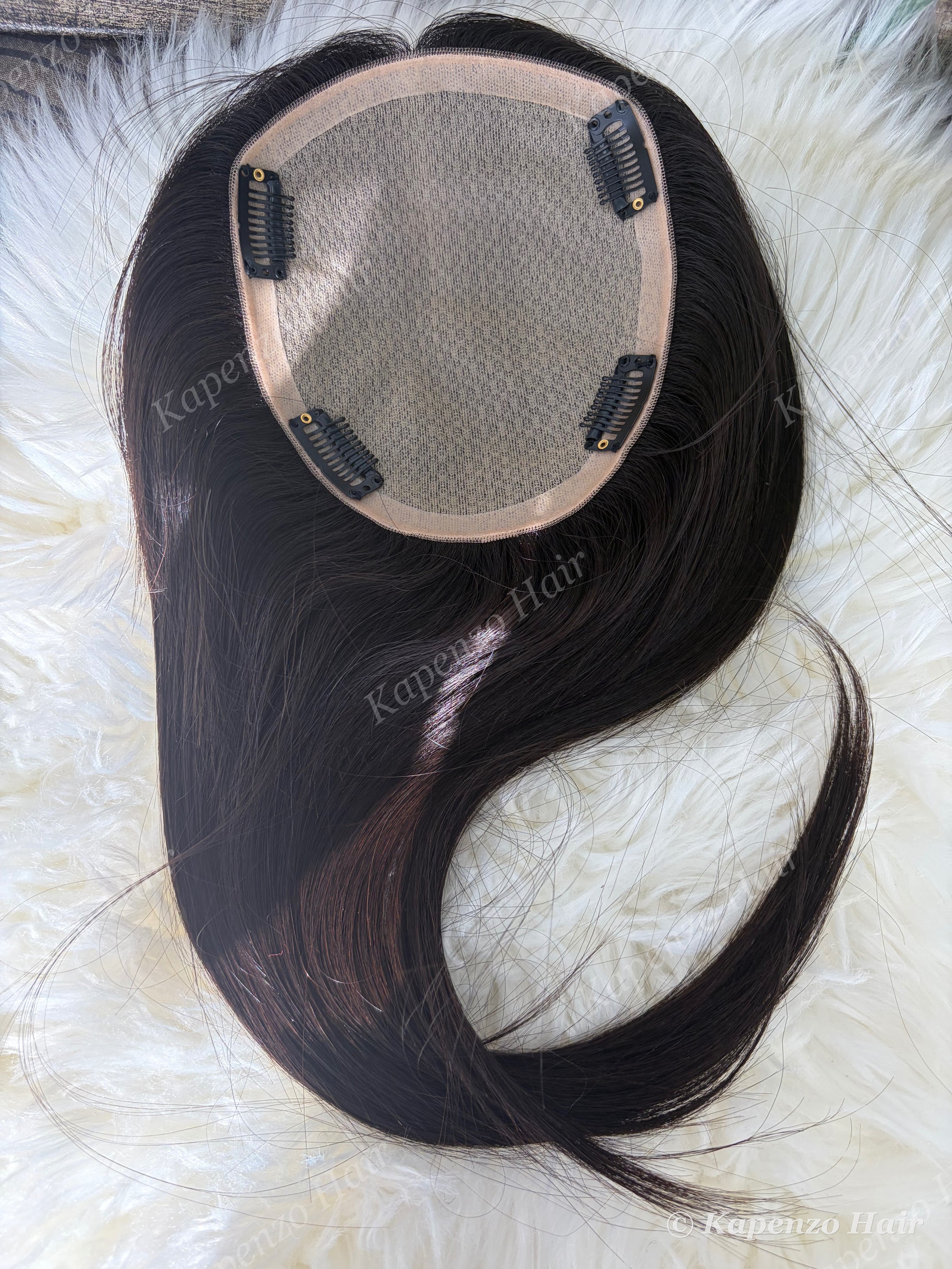 18inch Espresso Brown Human Hair Topper