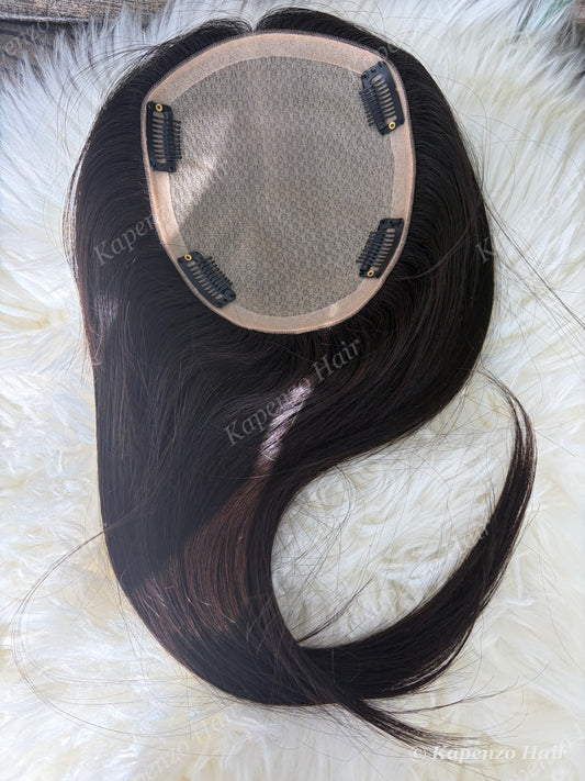 18inch Espresso Brown Human Hair Topper