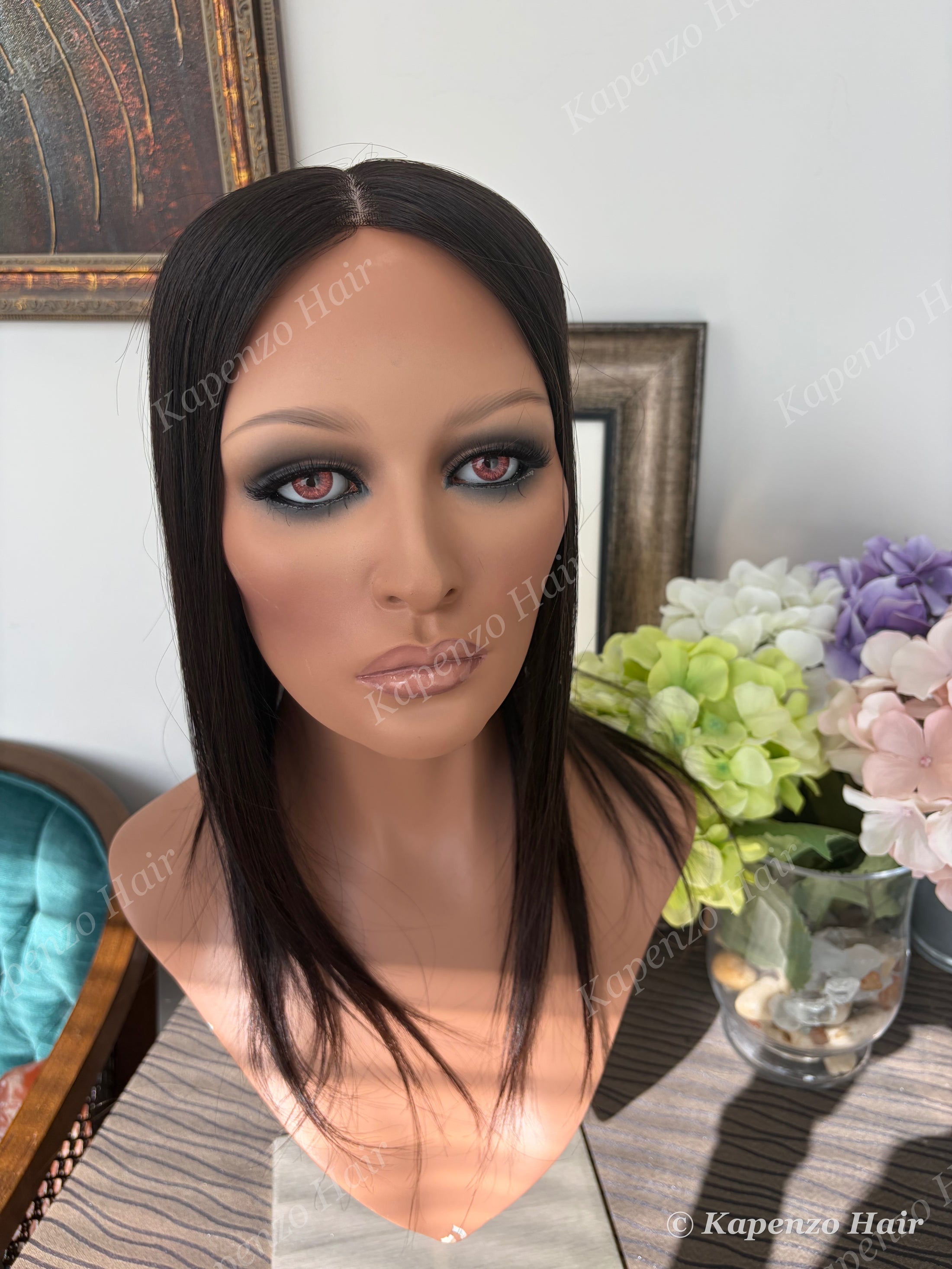 18inch Espresso Brown Human Hair Topper