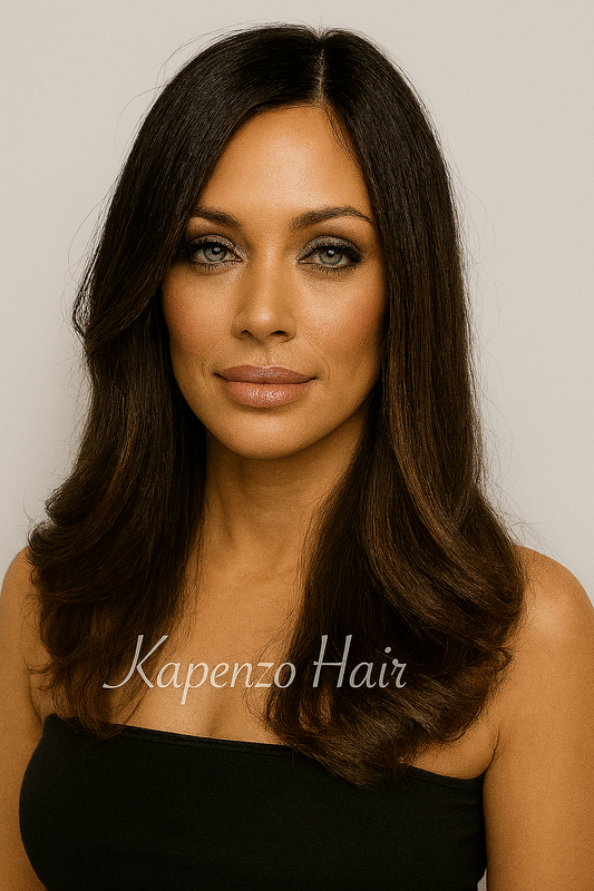Kapenzo Glueless Lace Front Wig – European Hair | Natural Black-Brown Blend