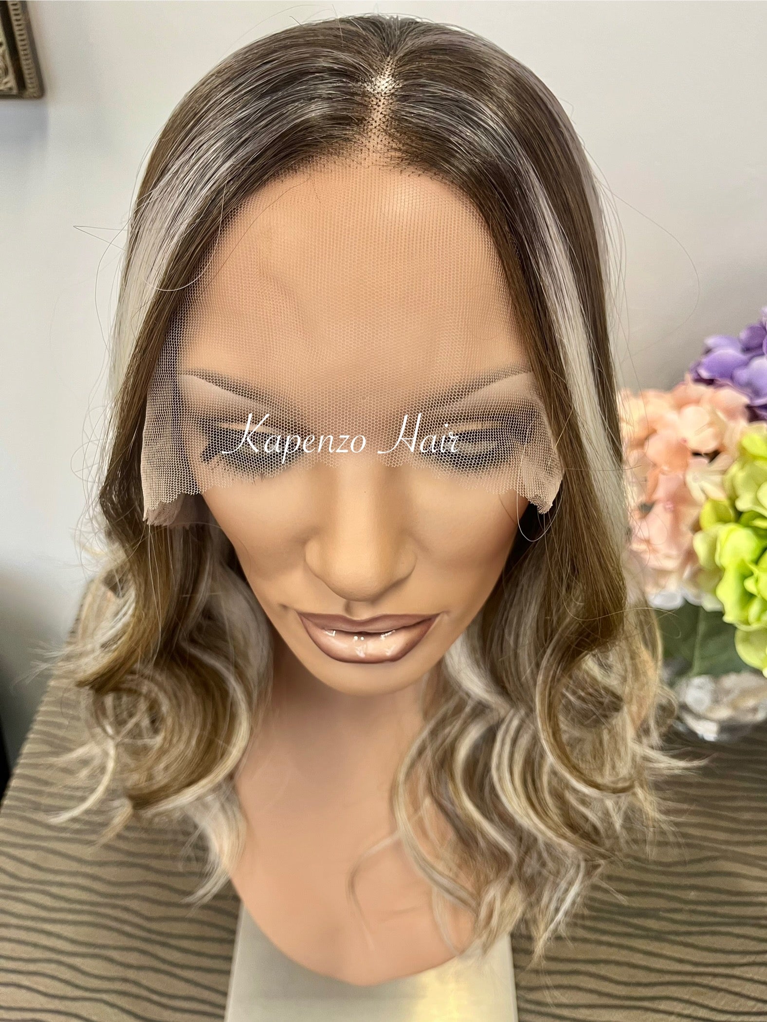 Ash Brown & Platinum Highlight Lace Front Synthetic LUX Wig