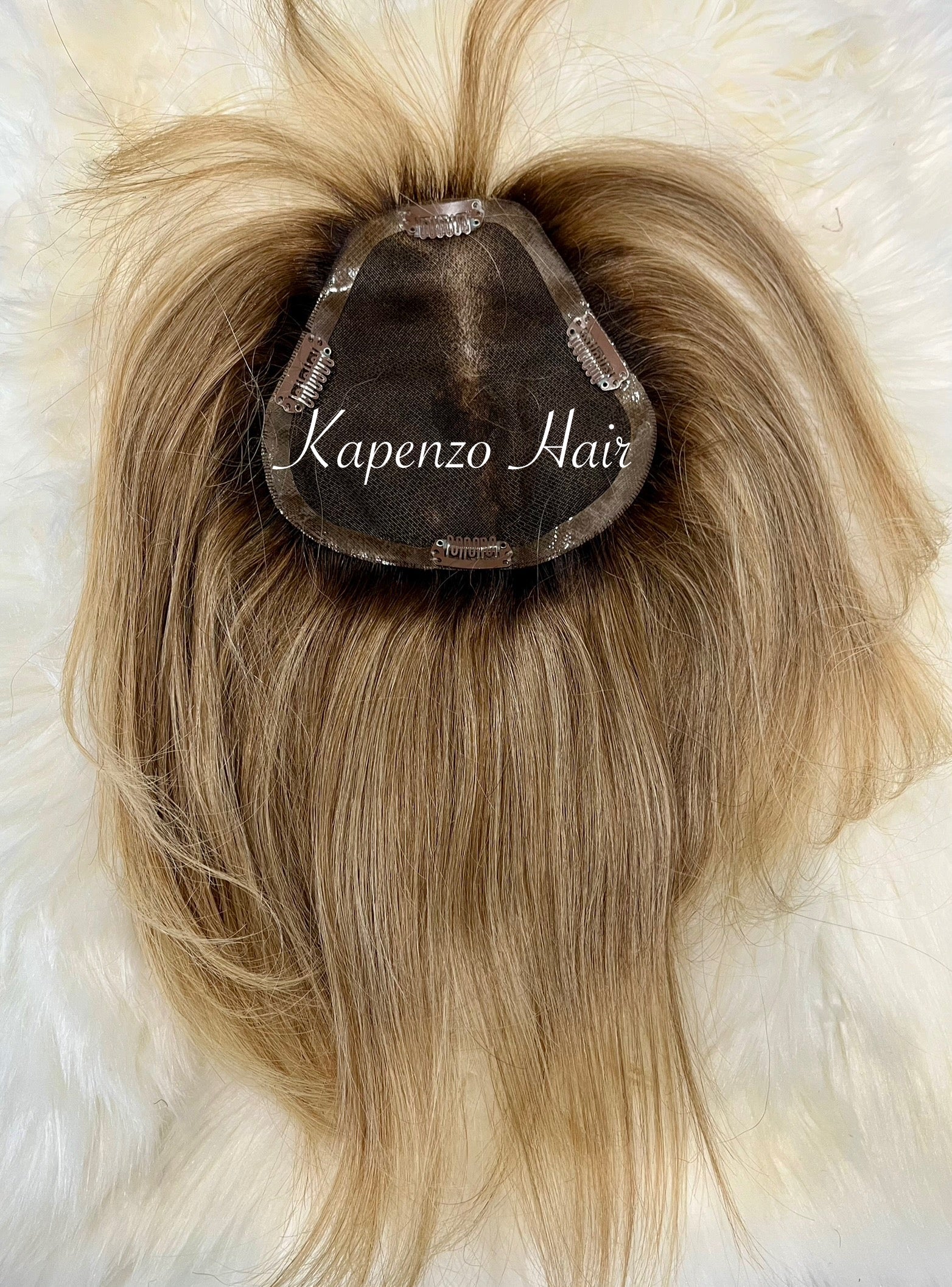 Blonde Topper 10-12inch Bangs with Root