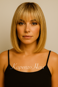 Load image into Gallery viewer, Blonde Topper 10-12inch Bangs with Root
