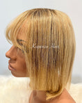 Load image into Gallery viewer, Blonde Topper 10-12inch Bangs with Root
