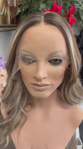 Load and play video in Gallery viewer, Ash Brown & Platinum Highlight Lace Front Synthetic LUX Wig
